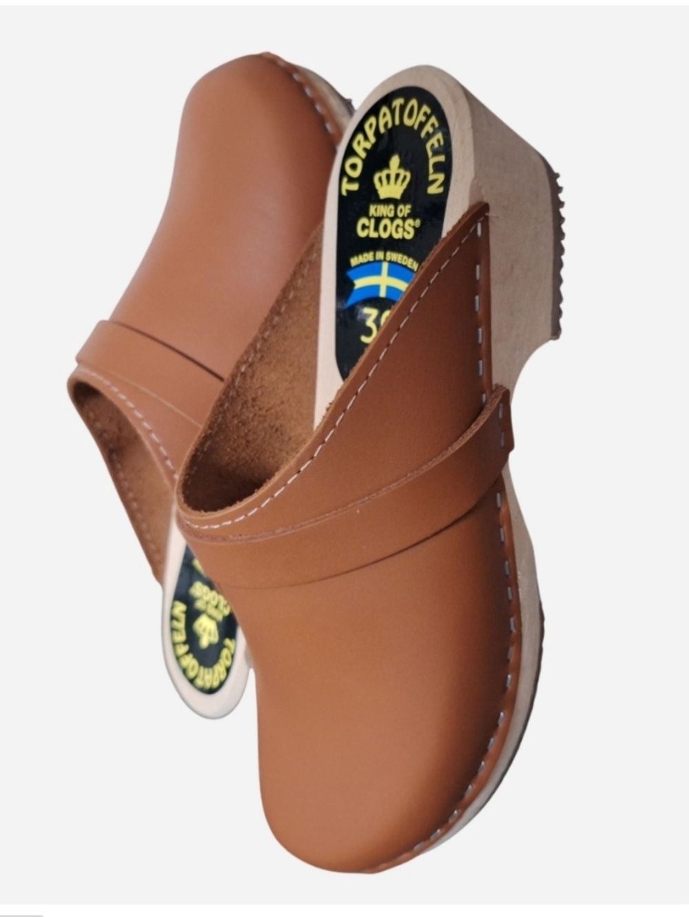 Torpatoffeln Chestnut Leather Clogs